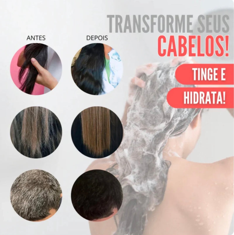 Shampoo Escurecedor Anti Grisalho™ - Acabe com fios brancos e quebradiços (LEVE 2 E ECONOMIZE)